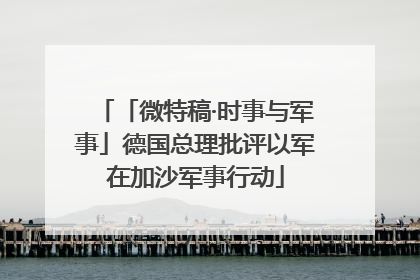 「微特稿·时事与军事」德国总理批评以军在加沙军事行动