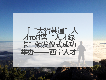 “大智荟通”人才π对暨“人才绿卡”颁发仪式成功举办——西宁人才周大通分会场亮点纷呈