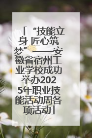 “技能立身 匠心筑梦”——安徽省宿州工业学校成功举办2025年职业技能活动周各项活动