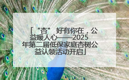 “杏” 好有你在，公益暖人心——2025 年第二届低保家庭杏树公益认领活动开启