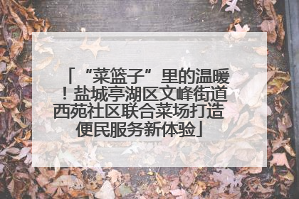 “菜篮子”里的温暖！盐城亭湖区文峰街道西苑社区联合菜场打造便民服务新体验