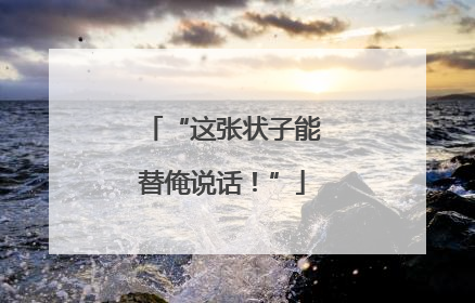 “这张状子能替俺说话！”