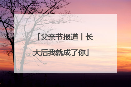 父亲节报道丨长大后我就成了你