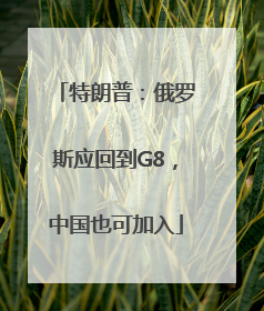 特朗普：俄罗斯应回到G8，中国也可加入
