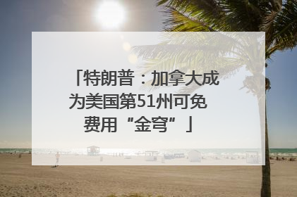 特朗普：加拿大成为美国第51州可免费用“金穹”