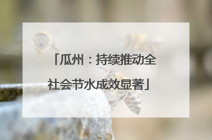 瓜州：持续推动全社会节水成效显著