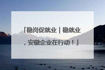 稳岗促就业｜稳就业，安徽企业在行动！