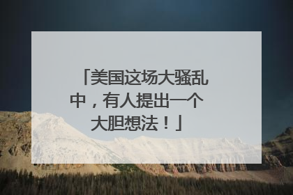 美国这场大骚乱中，有人提出一个大胆想法！