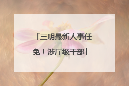 三明最新人事任免！涉厅级干部