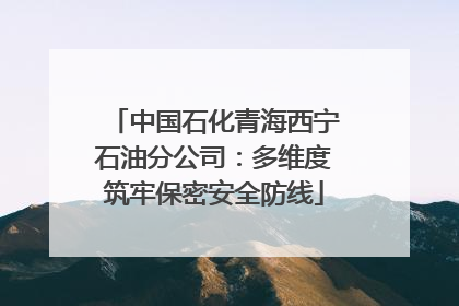 中国石化青海西宁石油分公司：多维度筑牢保密安全防线