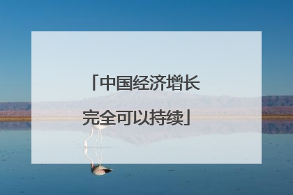 中国经济增长完全可以持续
