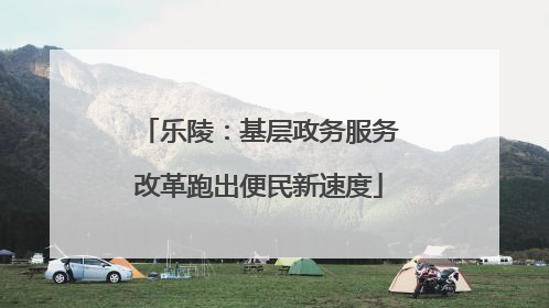 乐陵：基层政务服务改革跑出便民新速度