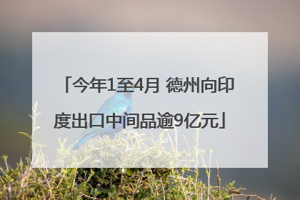 今年1至4月 德州向印度出口中间品逾9亿元