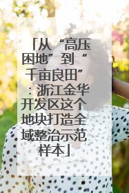 从“高压困地”到“千亩良田”：浙江金华开发区这个地块打造全域整治示范样本