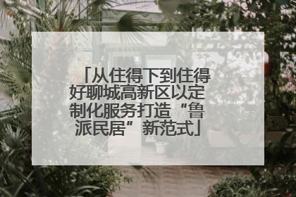 从住得下到住得好聊城高新区以定制化服务打造“鲁派民居”新范式
