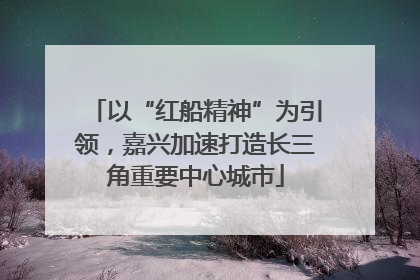 以“红船精神”为引领，嘉兴加速打造长三角重要中心城市