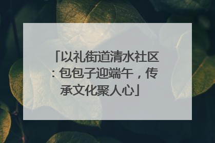 以礼街道清水社区：包包子迎端午，传承文化聚人心