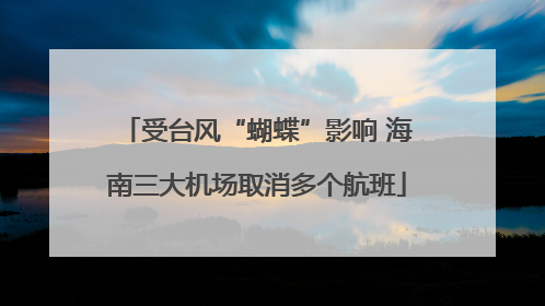 受台风“蝴蝶”影响 海南三大机场取消多个航班