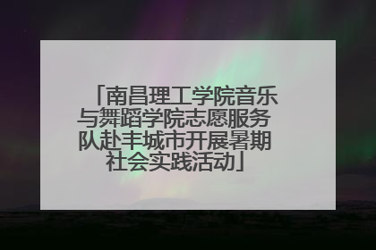 南昌理工学院音乐与舞蹈学院志愿服务队赴丰城市开展暑期社会实践活动
