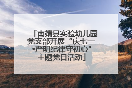 南靖县实验幼儿园党支部开展“庆七一•严明纪律守初心”主题党日活动