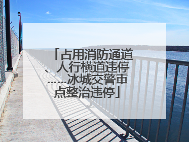 占用消防通道、人行横道违停……冰城交警重点整治违停