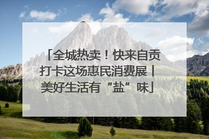 全城热卖！快来自贡打卡这场惠民消费展丨美好生活有“盐”味