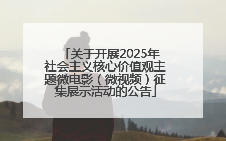 关于开展2025年社会主义核心价值观主题微电影（微视频）征集展示活动的公告
