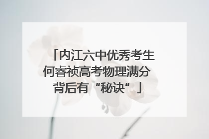 内江六中优秀考生何睿祯高考物理满分背后有“秘诀”