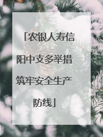 农银人寿信阳中支多举措筑牢安全生产防线