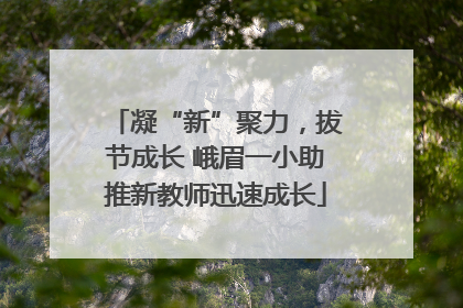 凝“新”聚力，拔节成长 峨眉一小助推新教师迅速成长