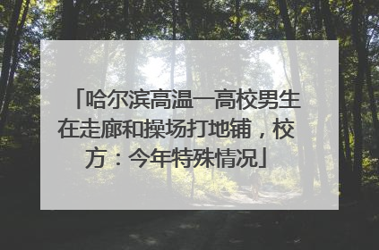 哈尔滨高温一高校男生在走廊和操场打地铺，校方：今年特殊情况