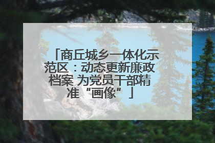 商丘城乡一体化示范区：动态更新廉政档案 为党员干部精准“画像”