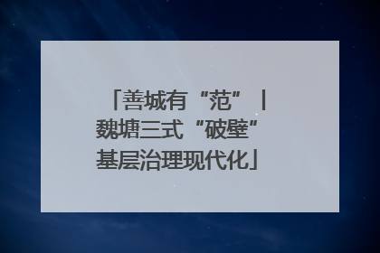 善城有“范”丨魏塘三式“破壁”基层治理现代化
