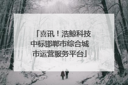 喜讯！浩鲸科技中标邯郸市综合城市运营服务平台