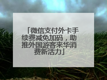 微信支付外卡手续费减免加码，助推外国游客来华消费新活力