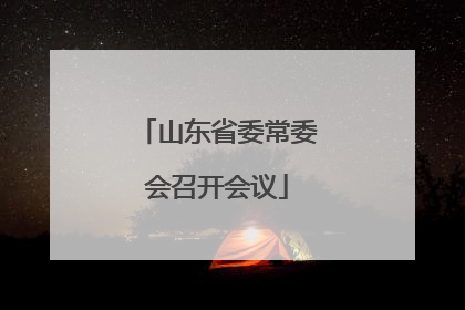 山东省委常委会召开会议