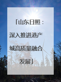 山东日照：深入推进港产城高质量融合发展