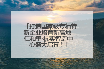 打造国家级专精特新企业培育新高地 仁和里·杭实智造中心盛大启幕！
