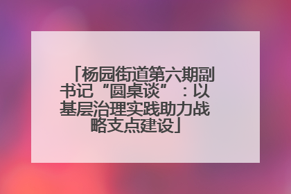 杨园街道第六期副书记“圆桌谈”：以基层治理实践助力战略支点建设