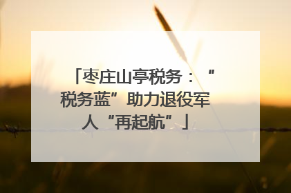 枣庄山亭税务：“税务蓝”助力退役军人“再起航”