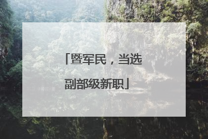 暨军民，当选副部级新职