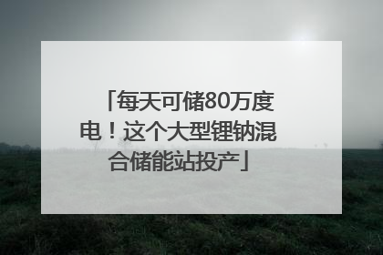 每天可储80万度电！这个大型锂钠混合储能站投产