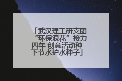 武汉理工研支团“环保浪花”接力四年 创意活动种下节水护水种子