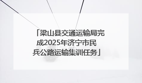 梁山县交通运输局完成2025年济宁市民兵公路运输集训任务