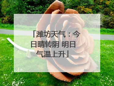 潍坊天气：今日晴转阴 明日气温上升