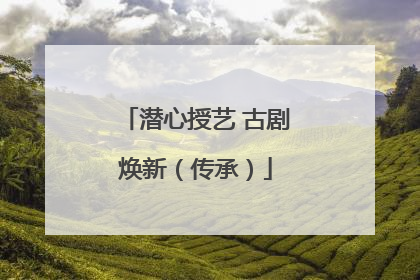 潜心授艺 古剧焕新（传承）