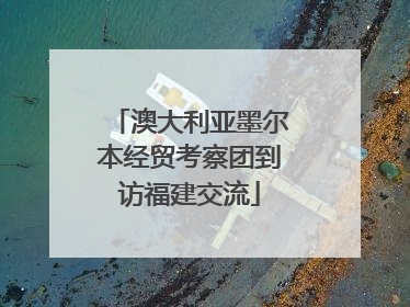 澳大利亚墨尔本经贸考察团到访福建交流