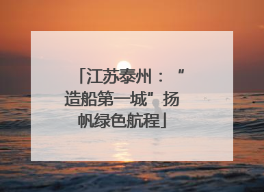 江苏泰州：“造船第一城”扬帆绿色航程