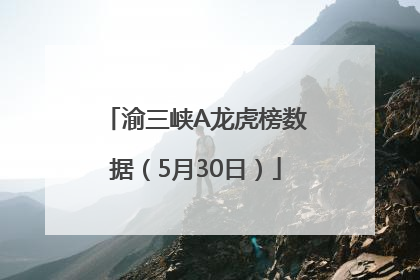 渝三峡A龙虎榜数据（5月30日）