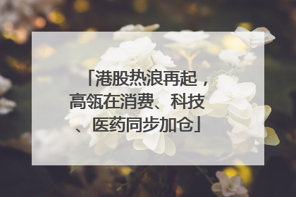 港股热浪再起，高瓴在消费、科技、医药同步加仓